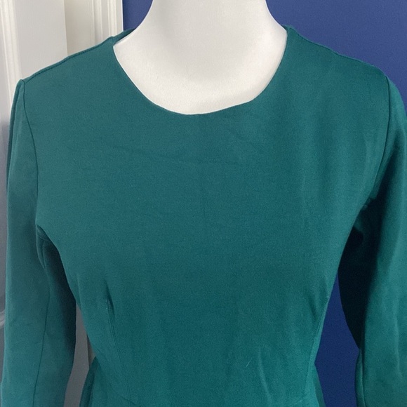 🎉Host Pic! 🎉 JCrew crewneck fitted dress emerald green size 6 - Picture 4 of 5